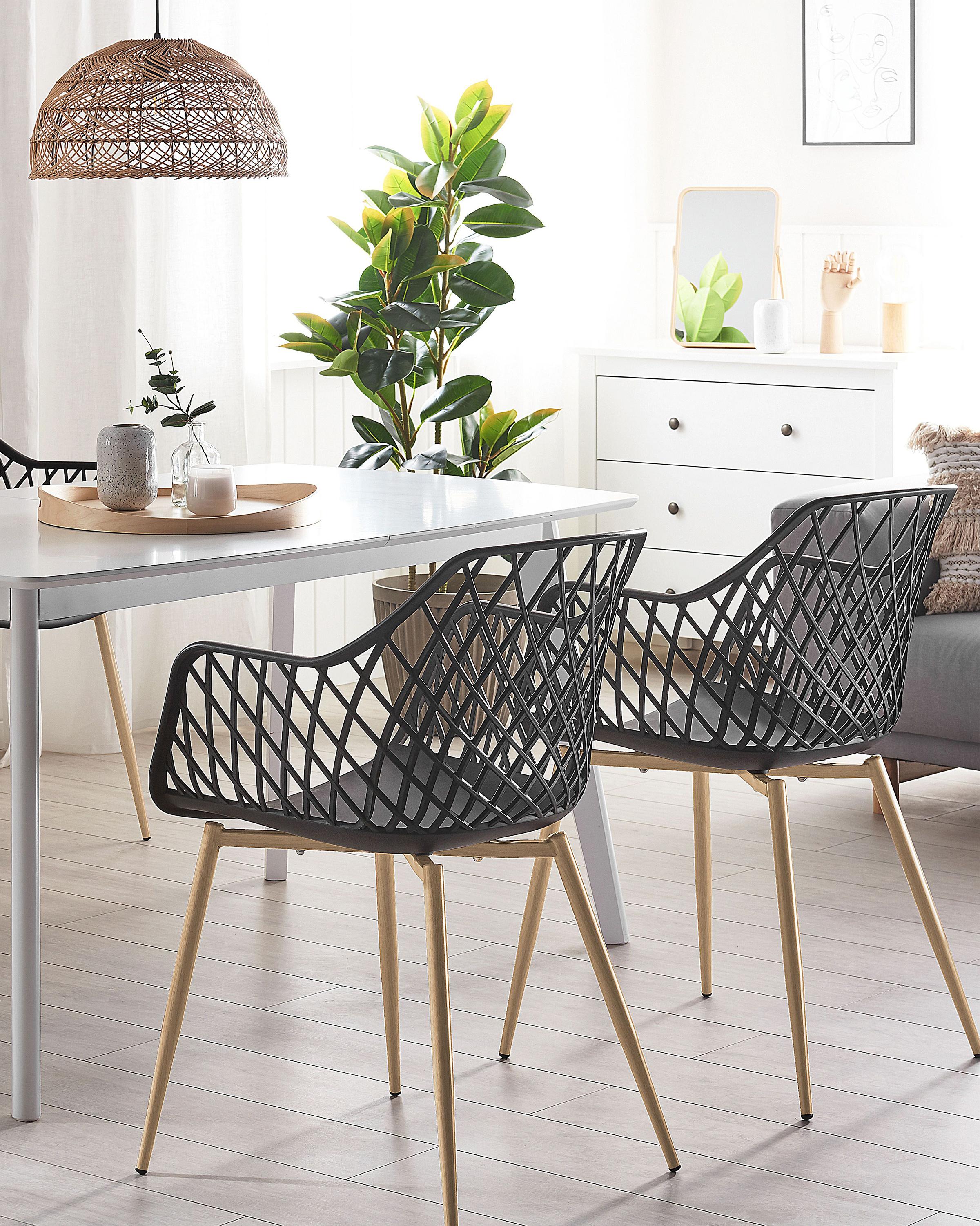 Set van 2 eetkamerstoelen NASHUA Zwart