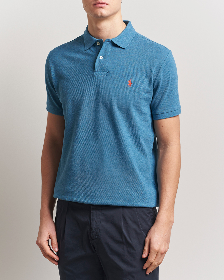 Polo Ralph Lauren Custom Slim Fit Polo Marine Heather