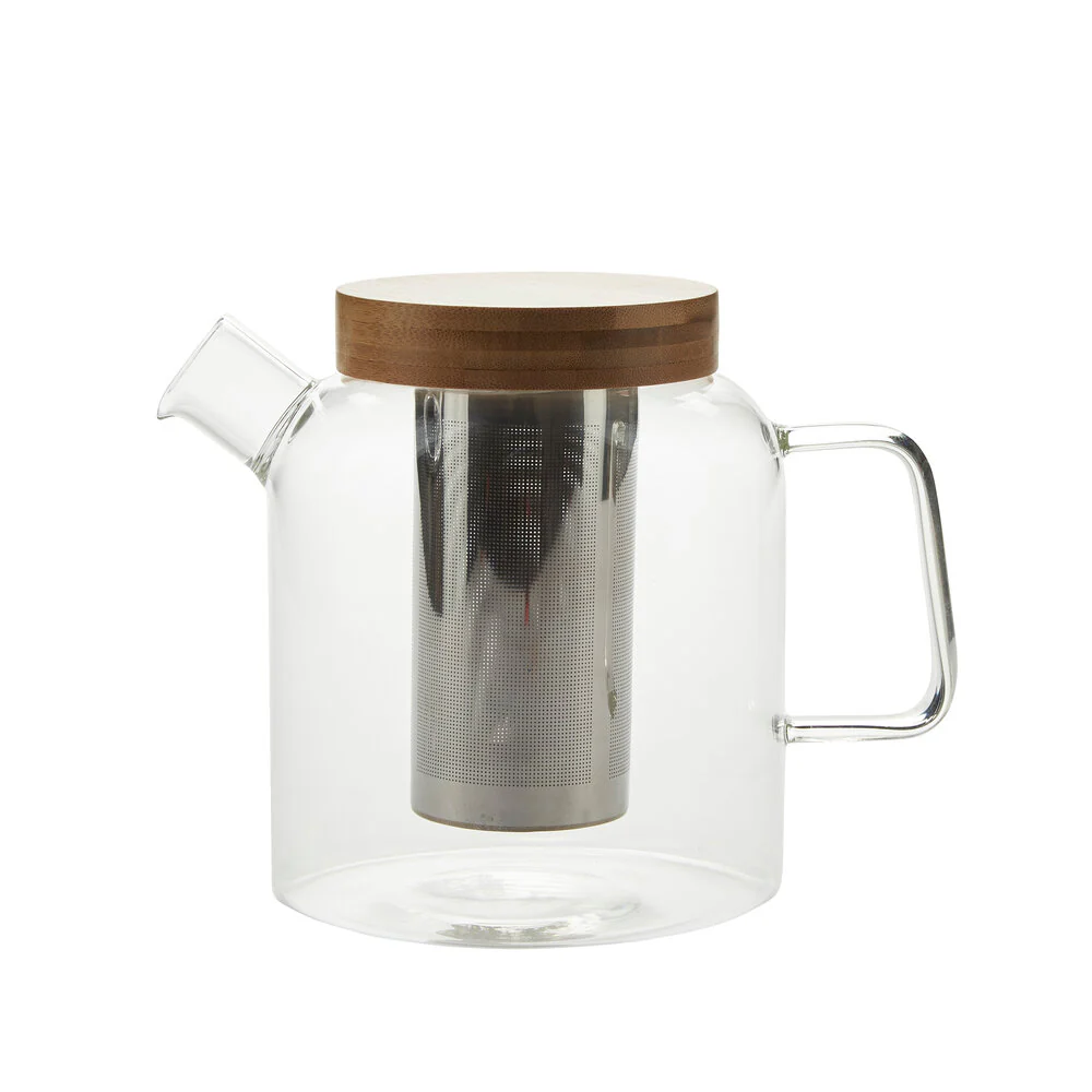 Bahne Interior  Glas tekande m.bambus låg - klar