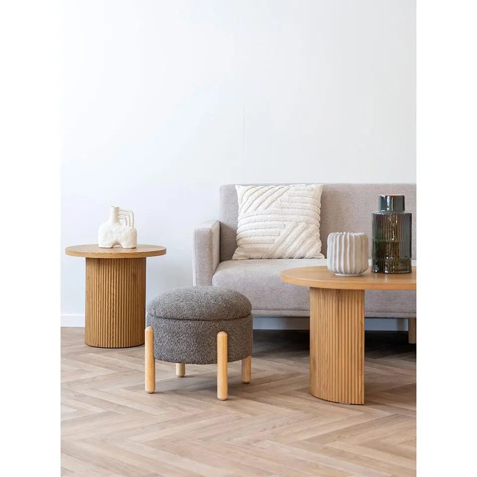 Hioshop Medas poef Met opberging bruin