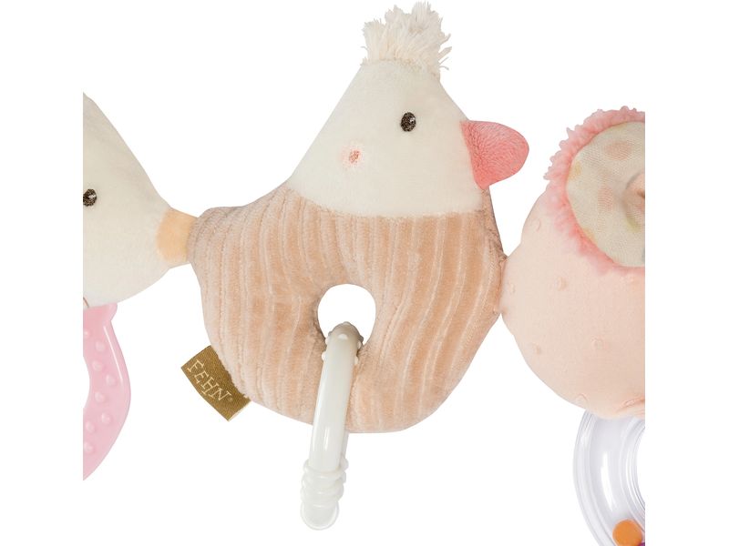 fehn Kinderwagenkette Rosa/Beige Mobile-Kette mit niedlichen Anhänger-Figuren zum flexiblen Aufhängen