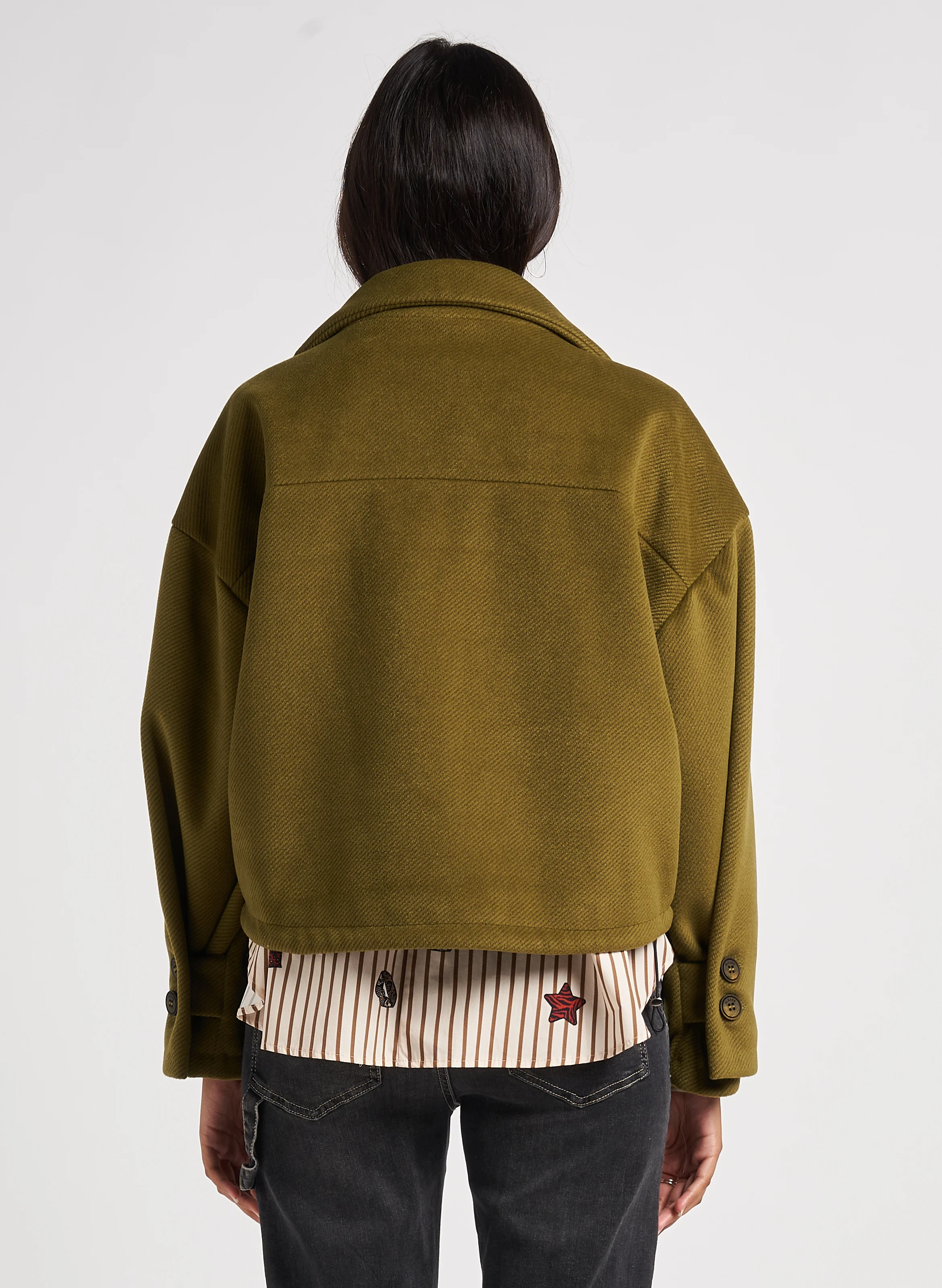 Veste oversize col montant| Kaki