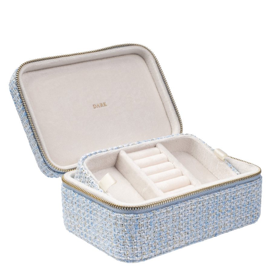 DARK Tweed Jewellery Box Light Blue