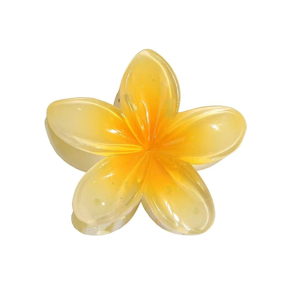 (8cm) Haarspange Klammer Krallen Clip Haar Accessoire Blume - Gelb