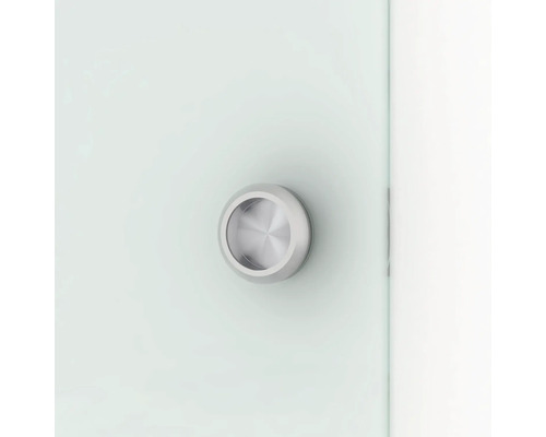 Pertura Tildra schuifdeurbeslagset, geborsteld roestvrij staal, voor glazen deuren, L: 1860 mm, inclusief soft-close mechanisme en verzonken handgreep.