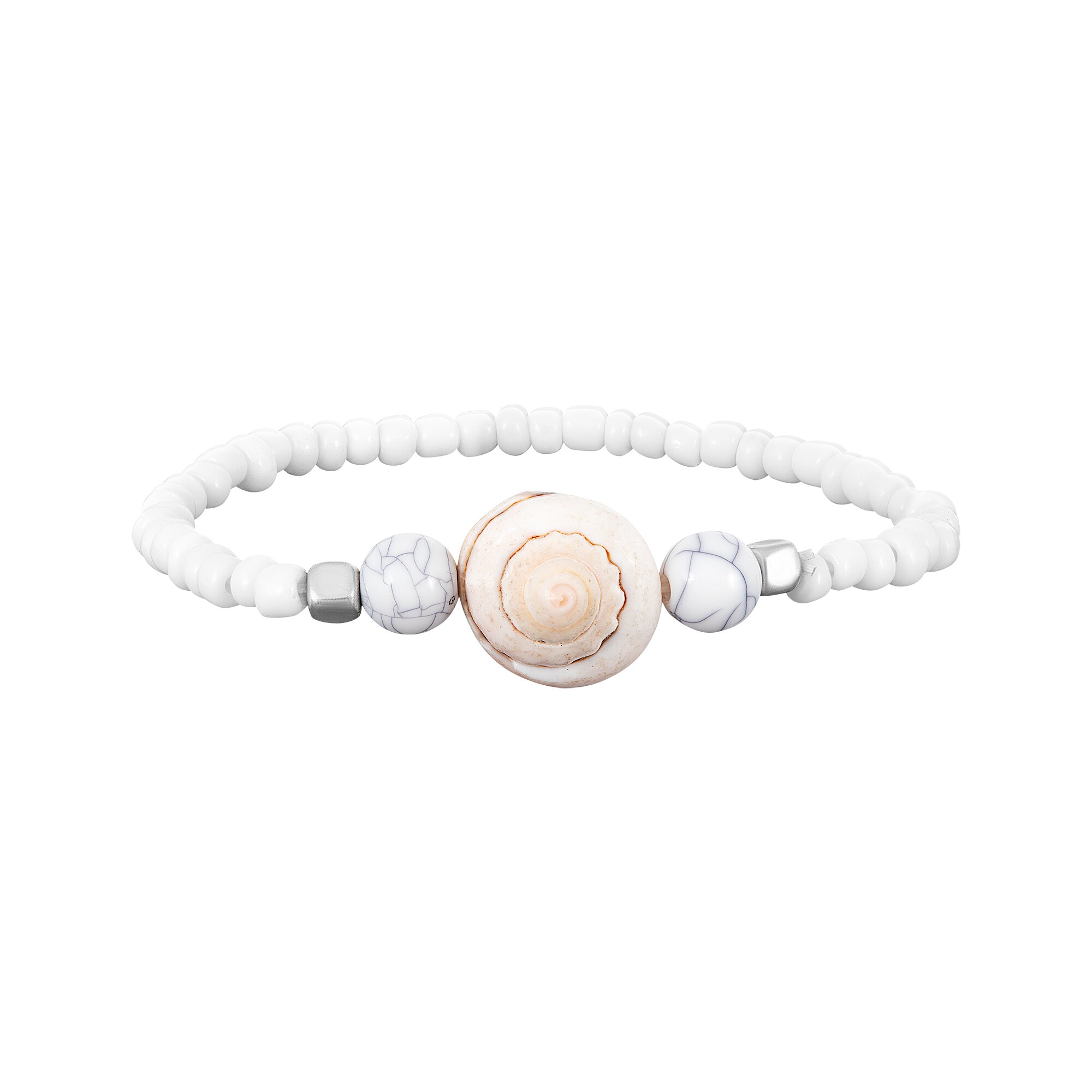 Steuer Modeschmuck Armband Set aus 3 Strech-Armbändern mit Muschelzierde