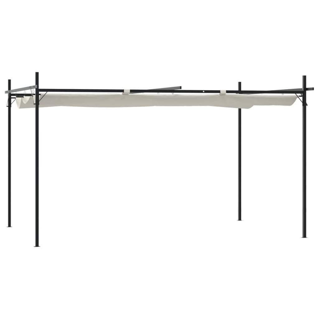 Pergola avec toit rétractable crème 395x292x230 cm