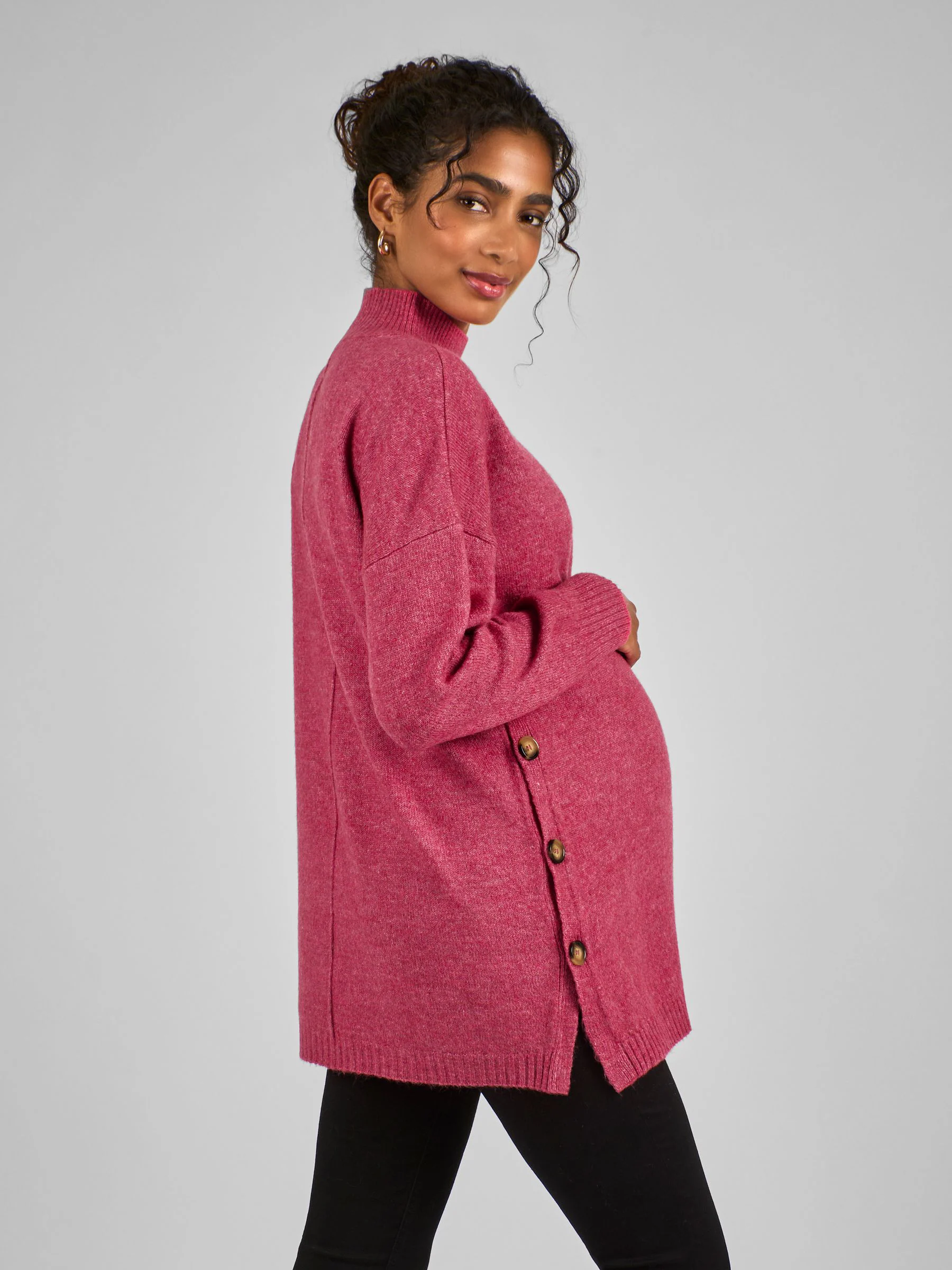 Roze - JoJo Maman Bébé - Zwangerschaps- en borstvoedingstrui met col