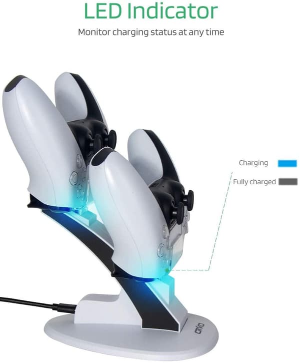 Ladestativ for PS5 -kontroller Hvit