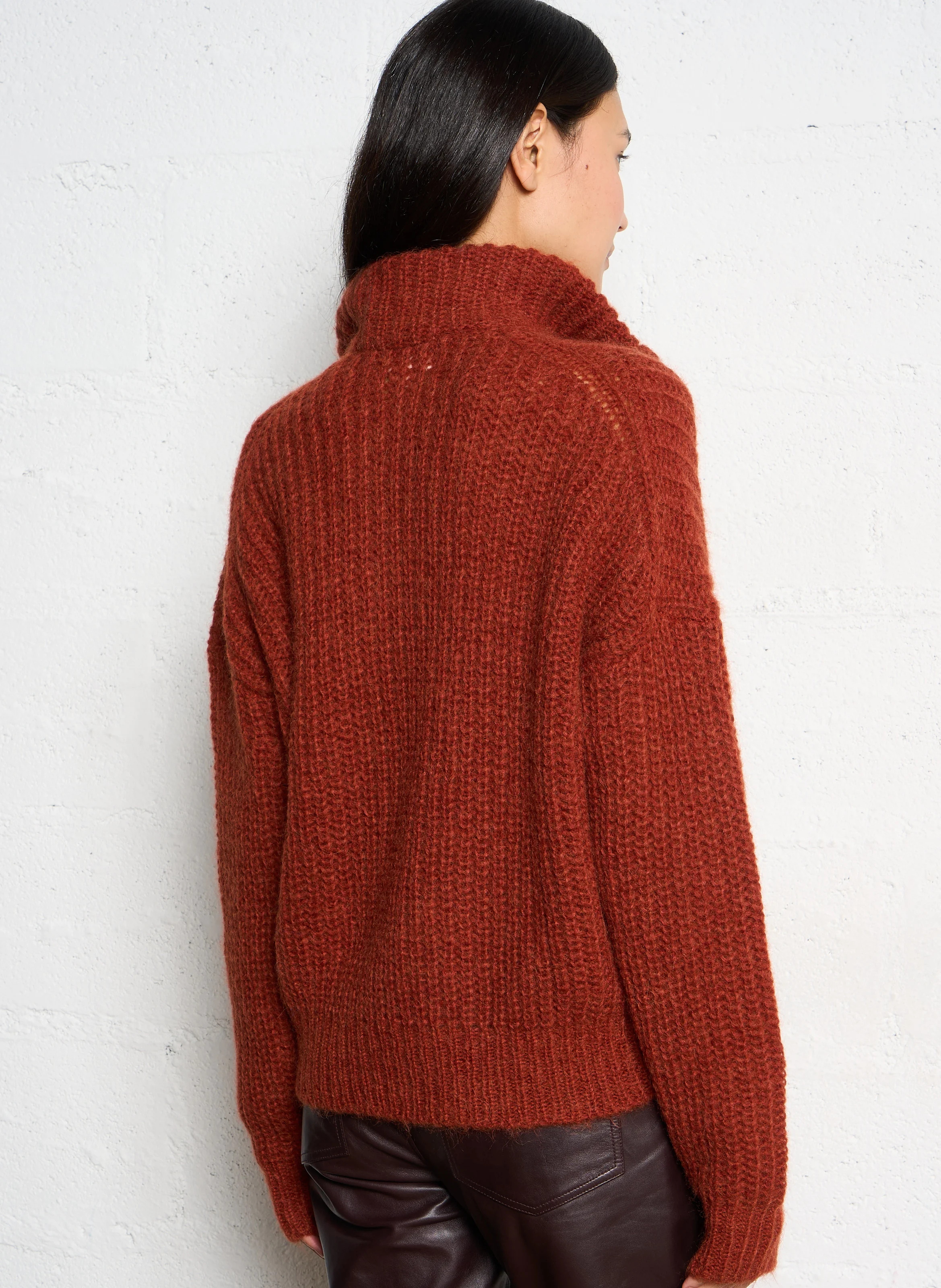 BELTANE - Pull ample en alpaga mélangé | Rouge