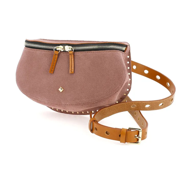 herbert frère soeur Sac Banane La New Lili Velours | Vieux Rose