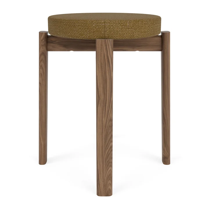 Audo - Passage Hocker, Walnuss / gold (Stoff Audo Bouclé 06)