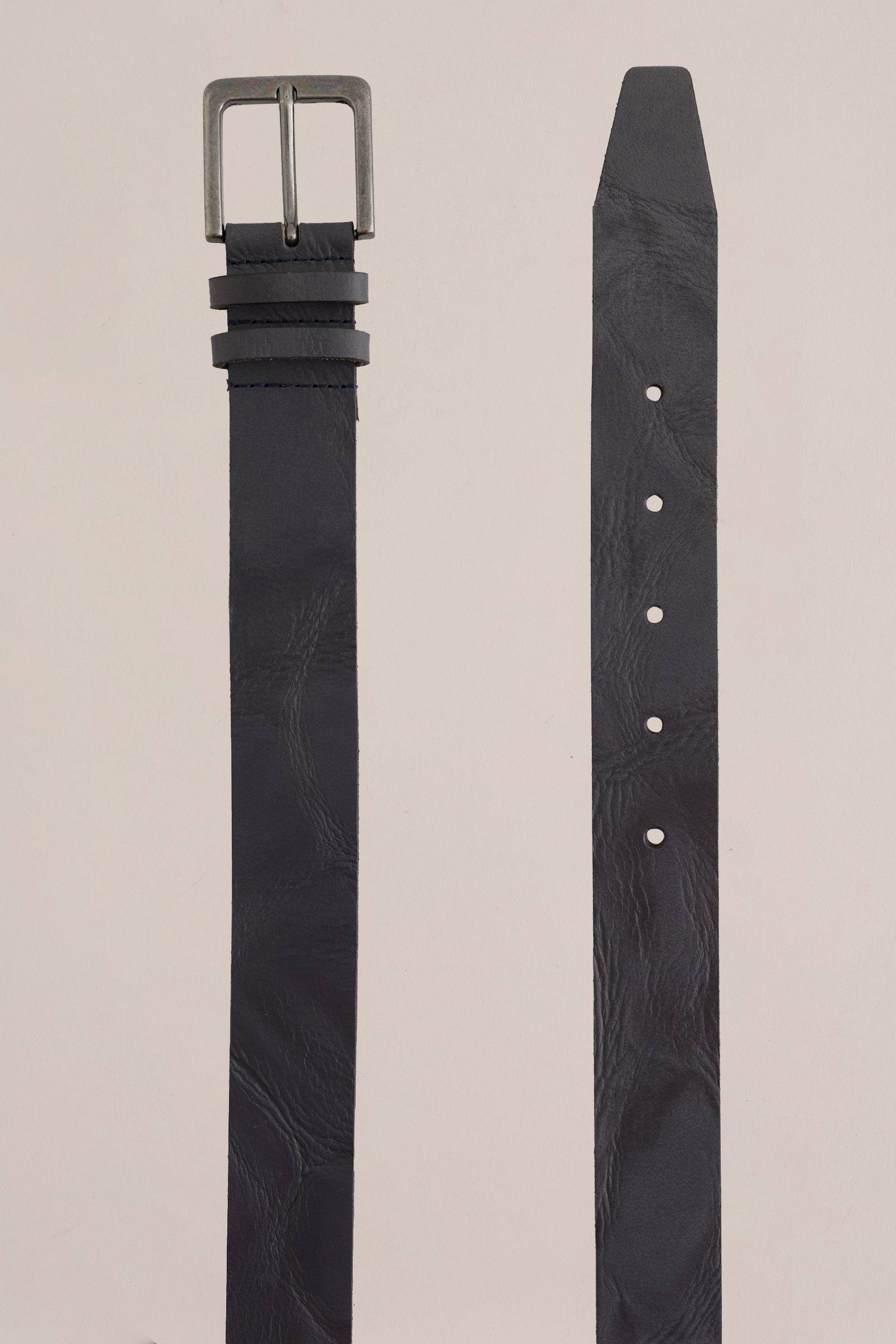 leren riem WE Fashion Donkerblauw