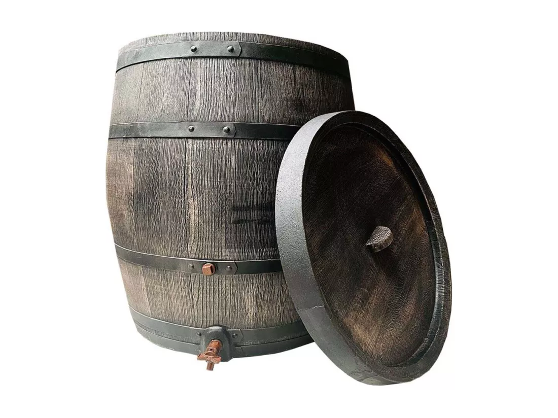 Récupérateur d'eau de pluie en polyéthylène avec support Barrel 120 litres