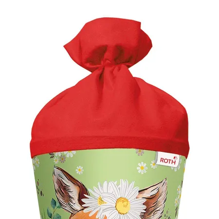 Roth Motiv-Schultüte, Reh, 70cm, rund, Rot(h)-Spitze, Filzverschluss