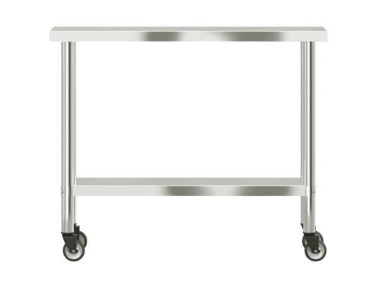 VIDAXL - Mobilier de cuisine Table de travail de cuisine avec roues 110x30x85 cm inox