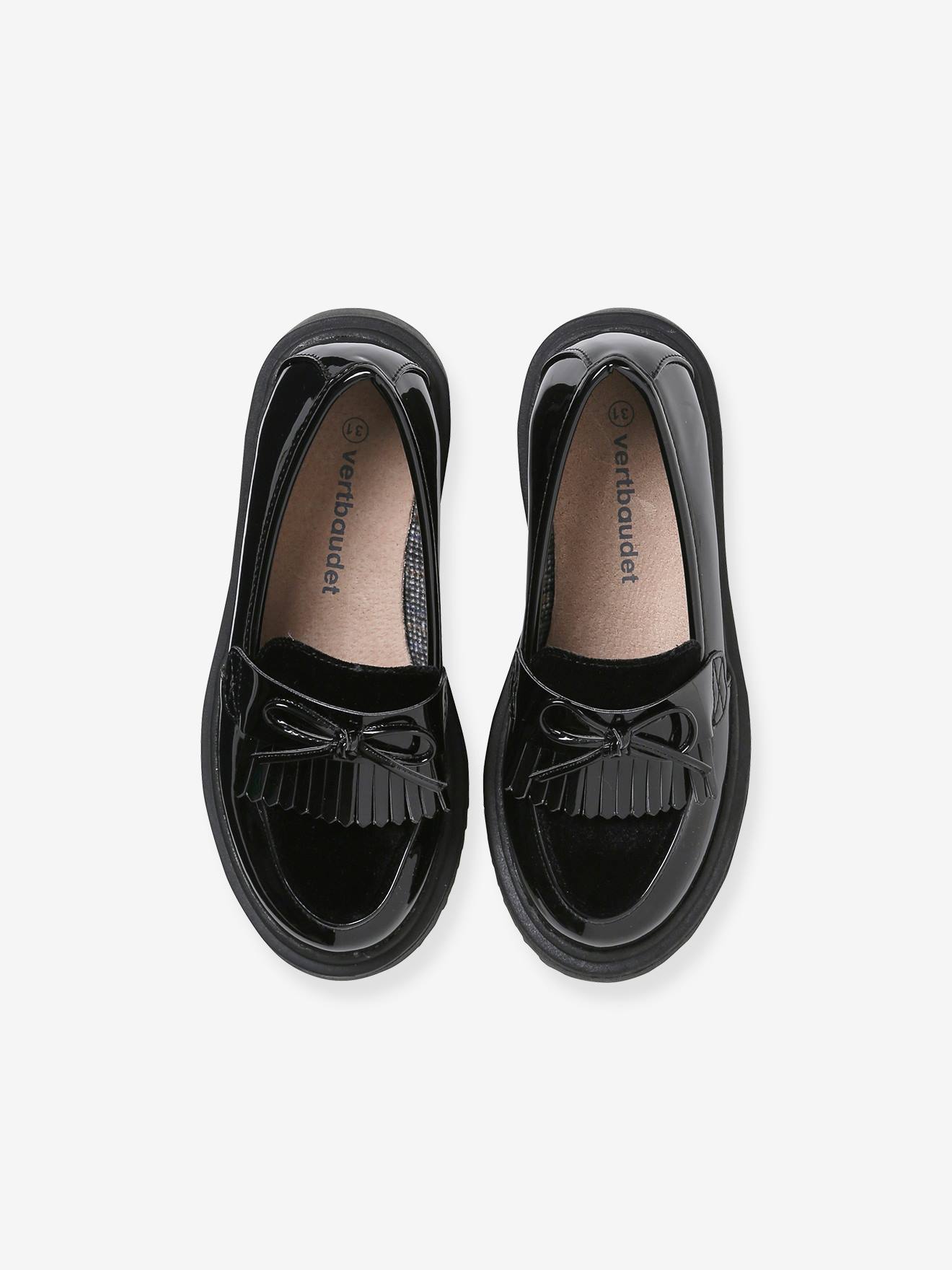 Mocassins Junior em verniz preto