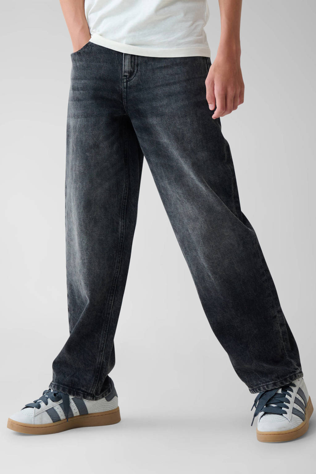 Shoeby wide leg loose fit jeans black denim