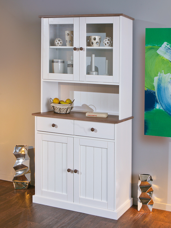 Buffet WESTERLAND 5.2 - weiß-braun - Massivholz - 191 cm