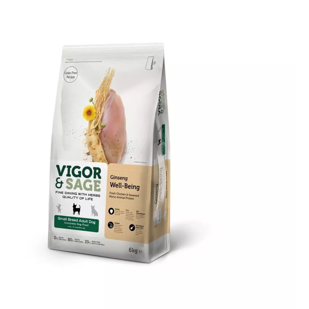 Vigor & Sage Hondenvoer Small Well-Being Ginseng6 kg