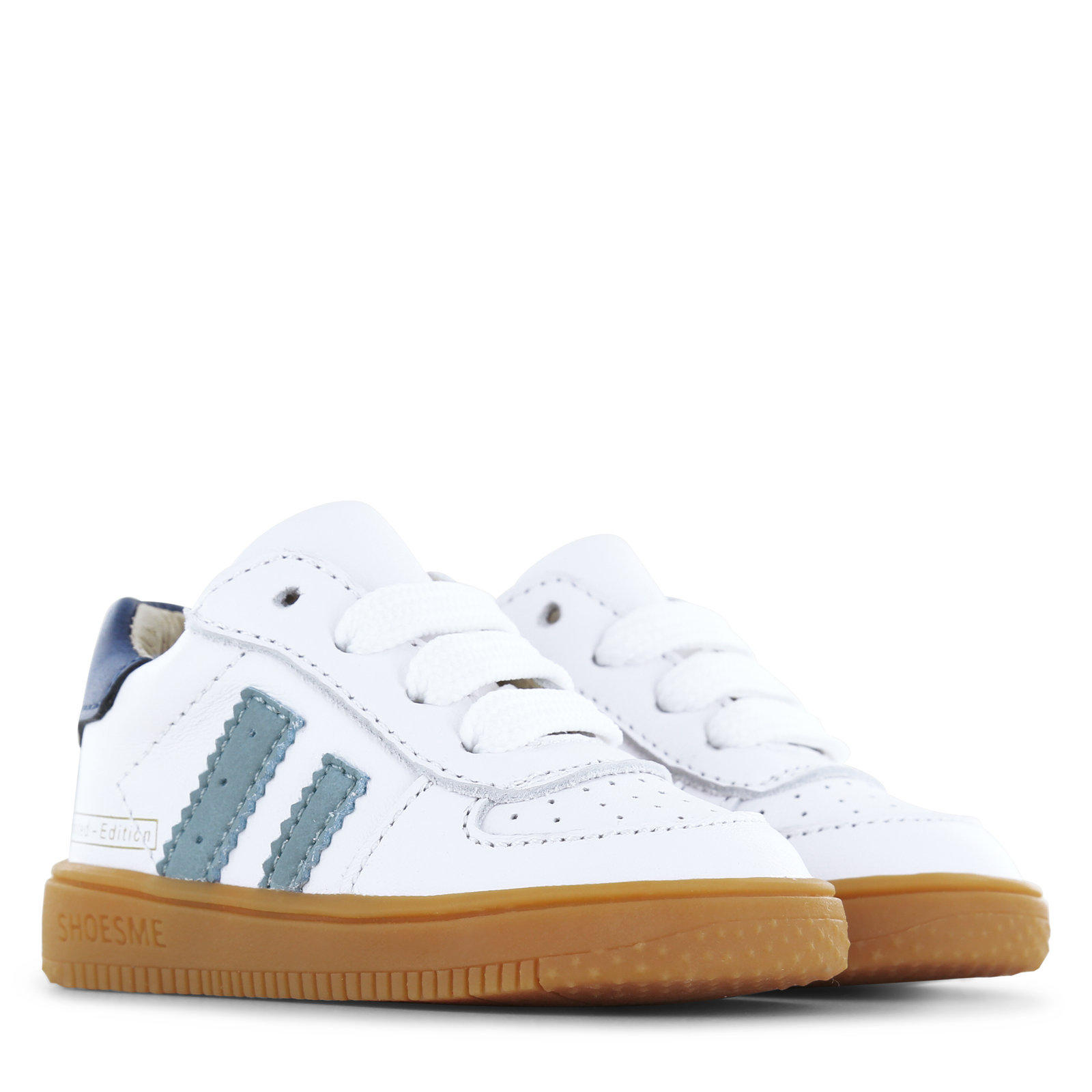 Shoesme wit-blauw sneakertje Leer | Jongens schoenen