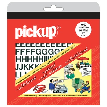 Pickup plakletter A-Z zwart 10 mm
