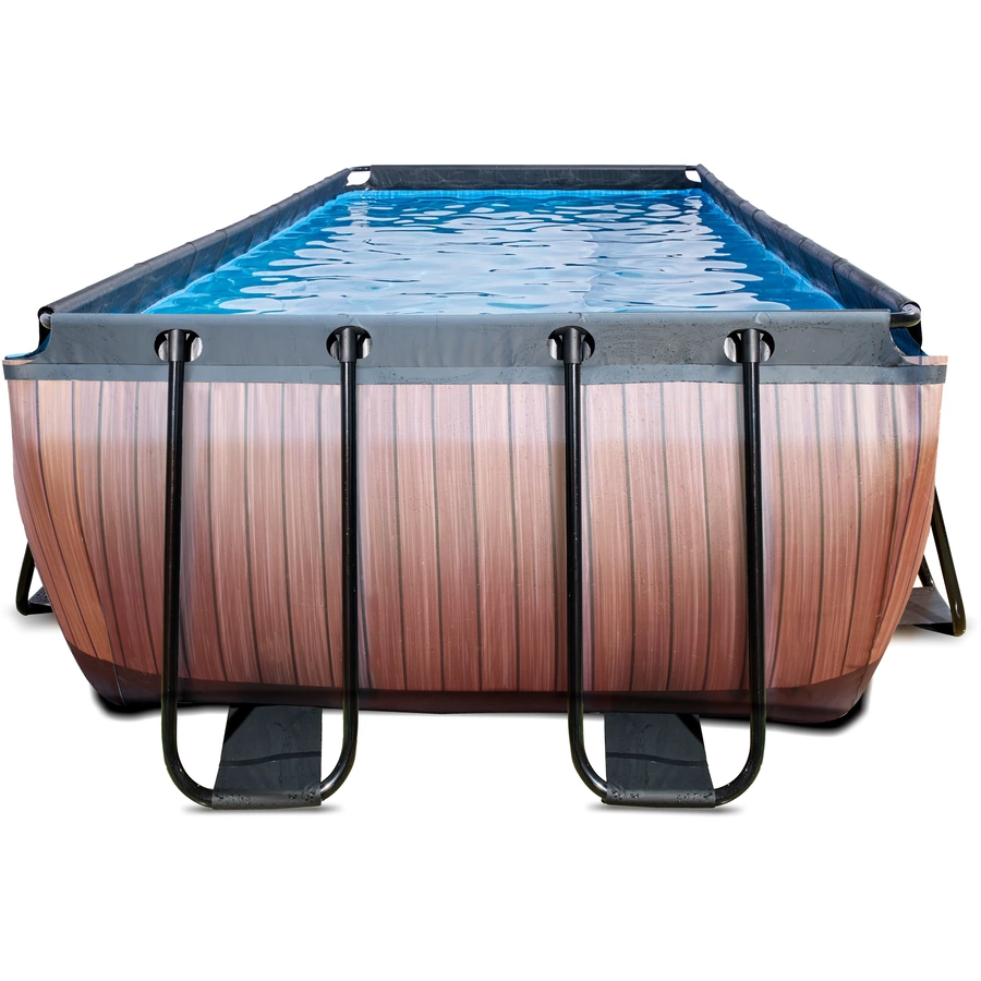 EXIT Wood Pool 540x250x122cm mit Sandfilterpumpe, braun