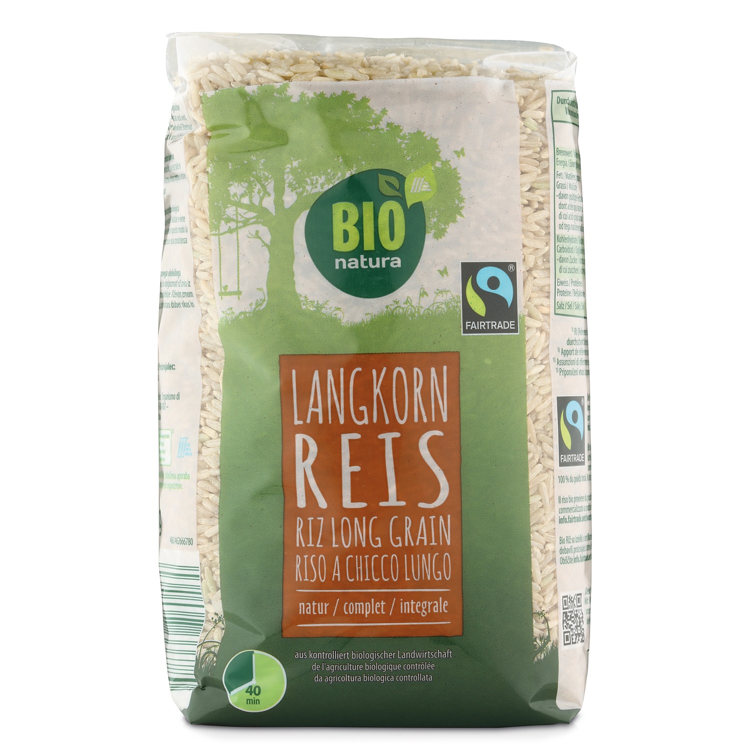 BIO NATURA BIO-Langkorn Reis fairtrade, Natur 1 kg