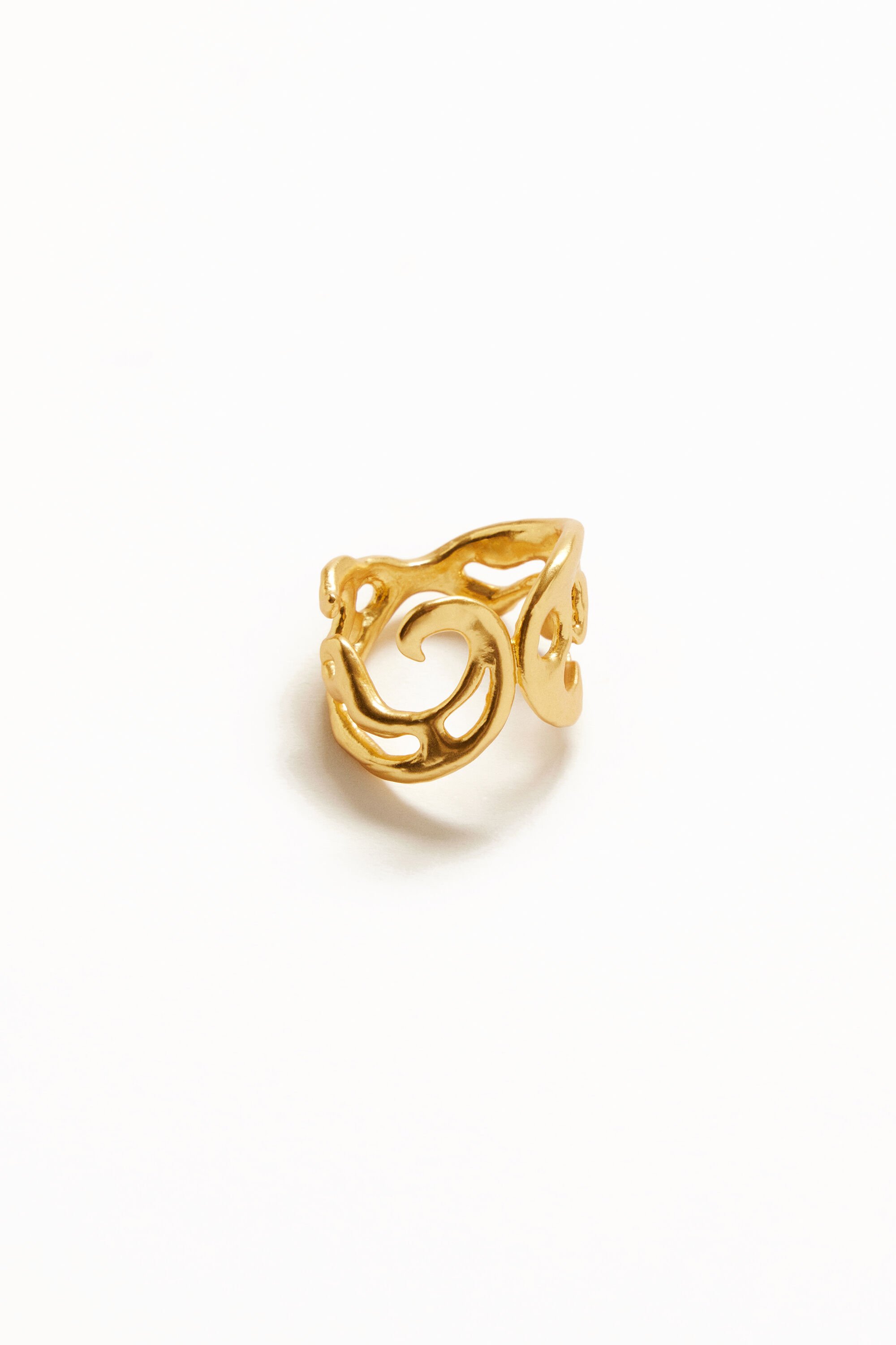 Bague formes organiques plaquée or Zalio
