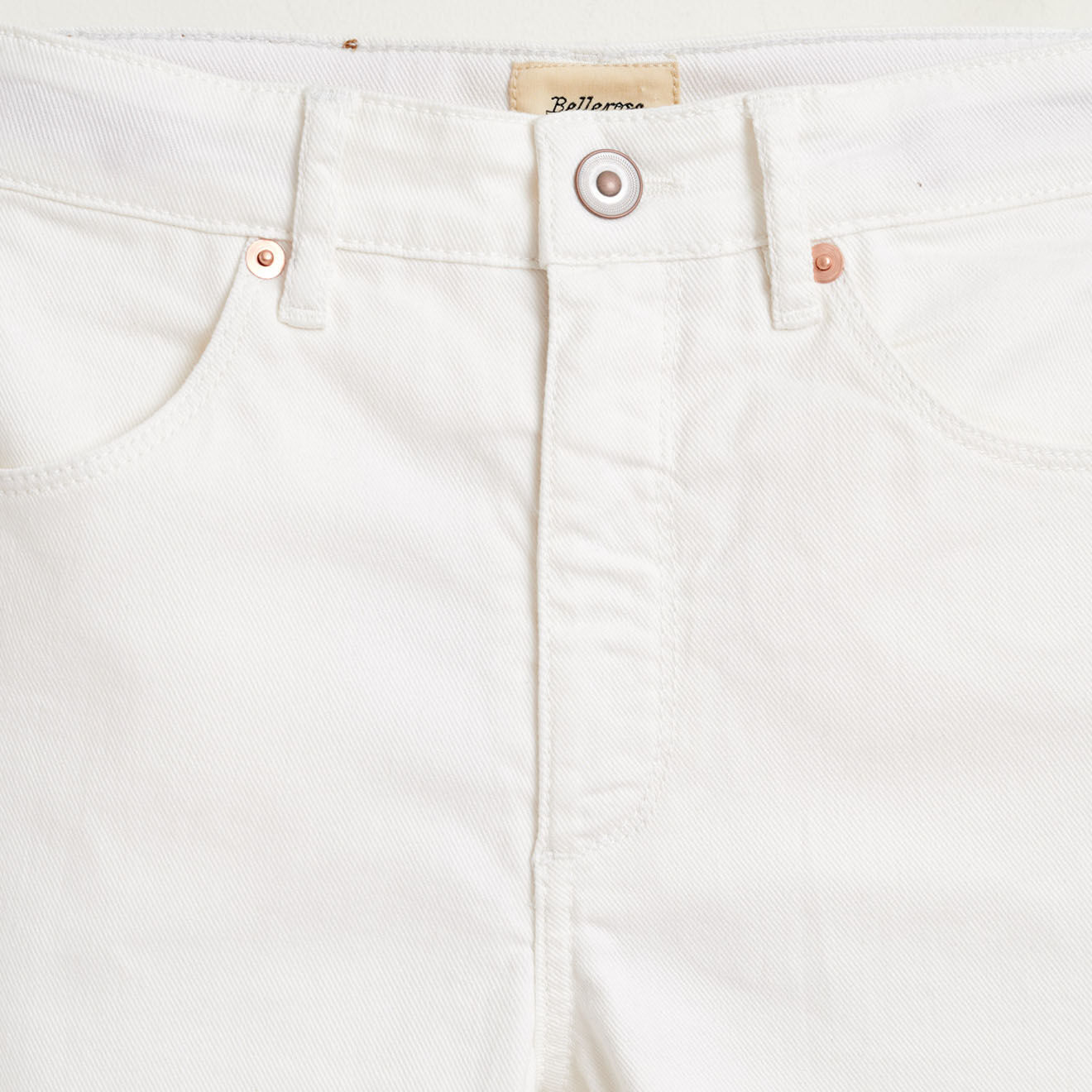 Bellerose Pantalon Pinata en Toile de Coton coupe droite blanc