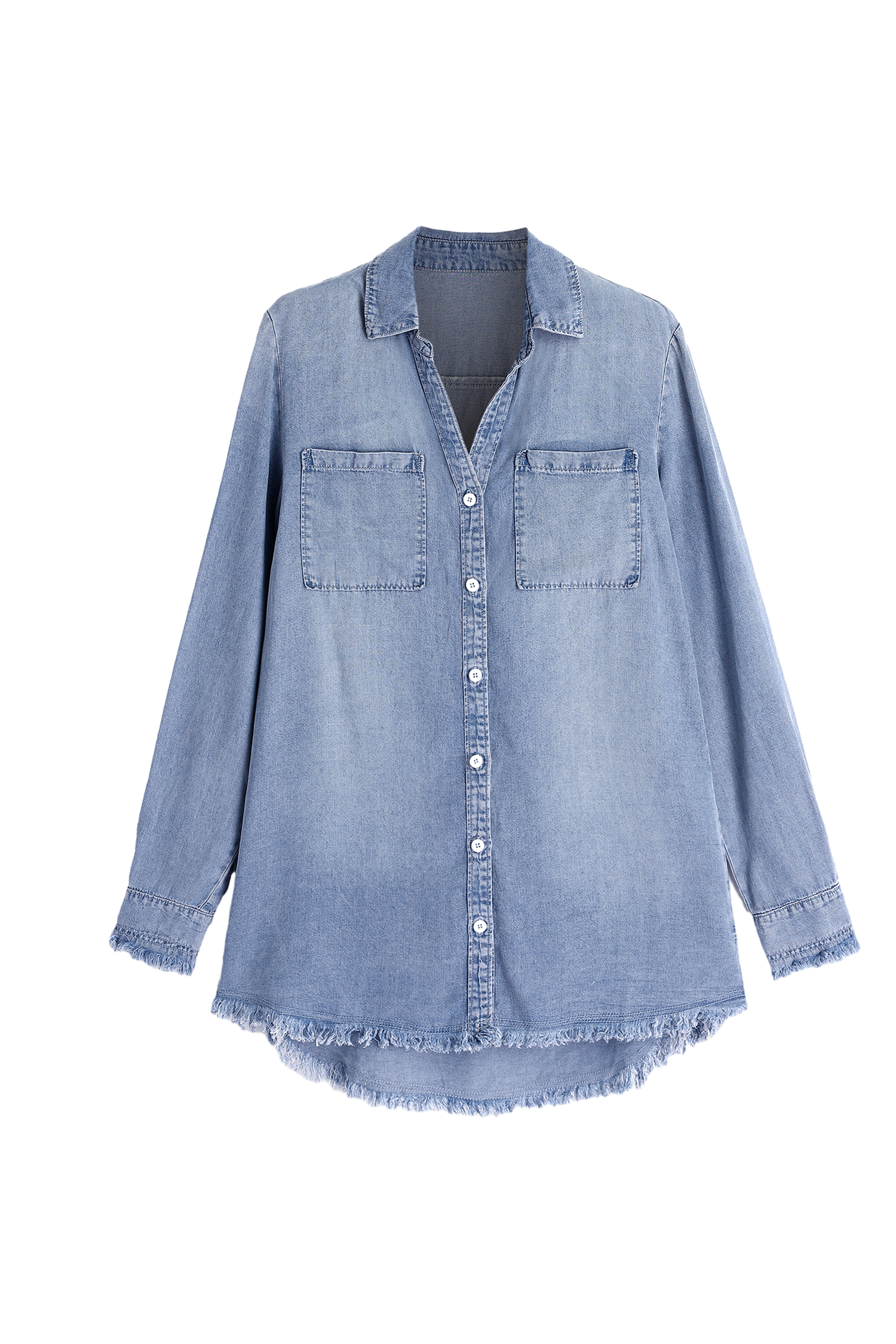Chemise en denim effiloché