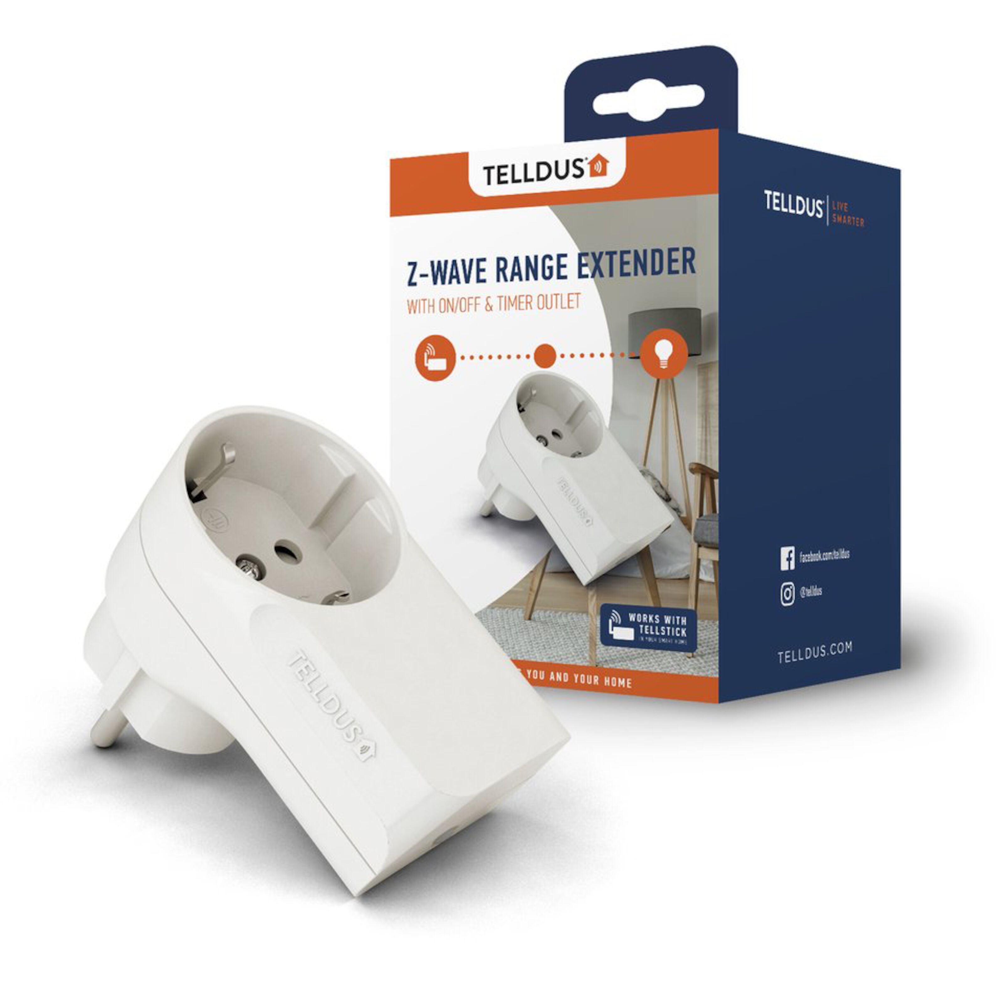 Telldus Z-wave-fjernstrømbryter og repeater