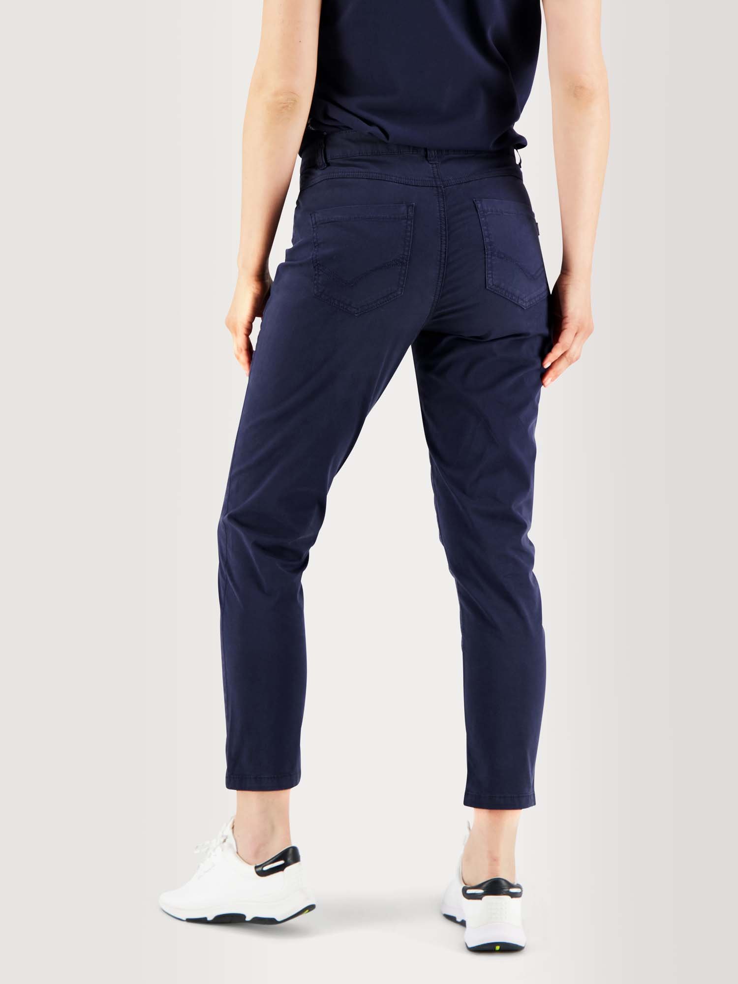 Pantalon Femme 7\/8 Coton Stretch Marine