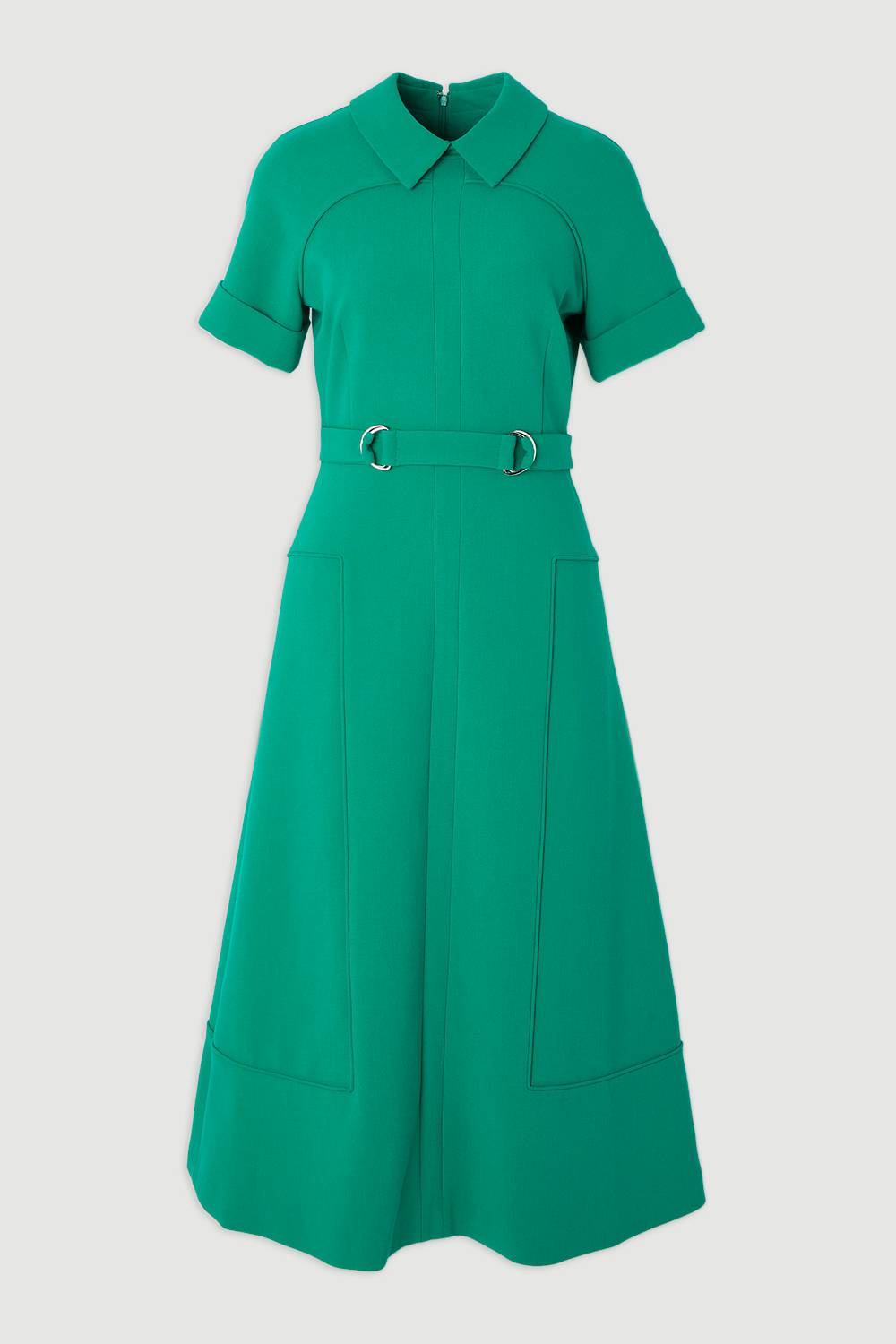 KarenMillen Robe Midi Évasée à Détail Patte Extensible Compacte