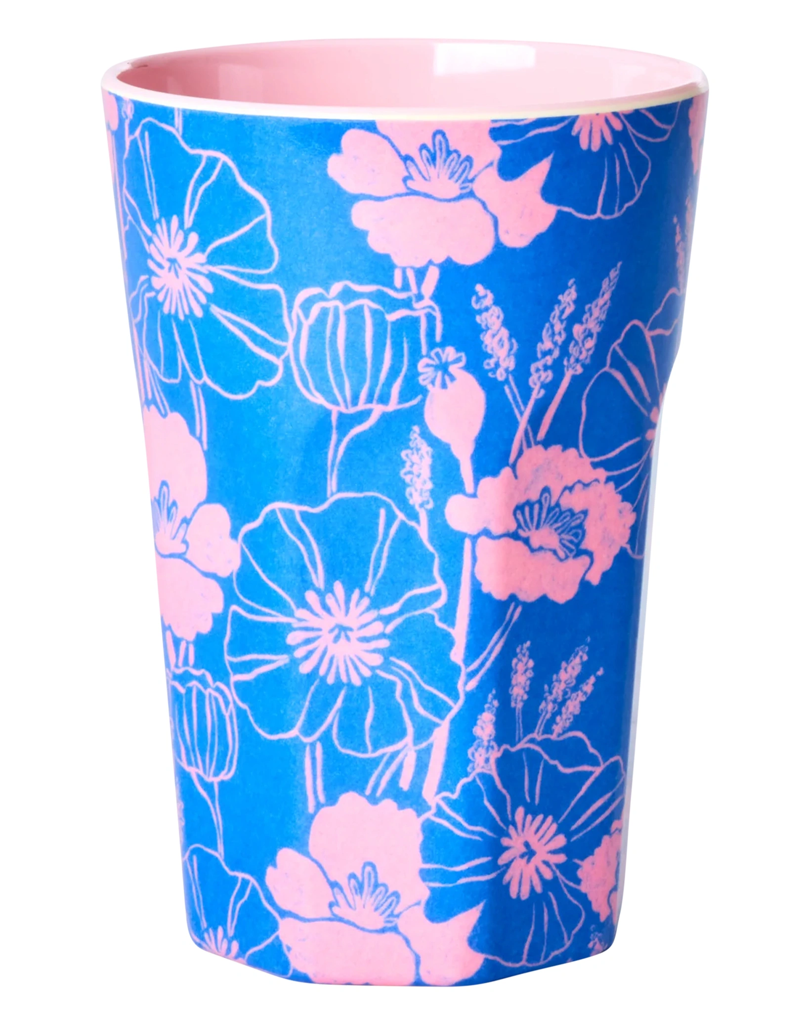Melamin-Becher TALL - POPPY LOVE in blau