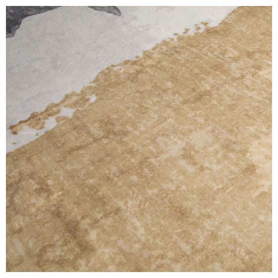 Tapis doux en fausse fourrure - paoli - gris et ocre - 200 x 290 cm