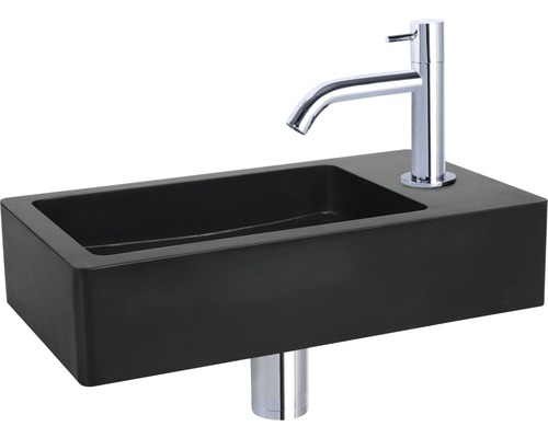 Verschil Handwasbak Hura L 40 x 22 cm Basaltsteen