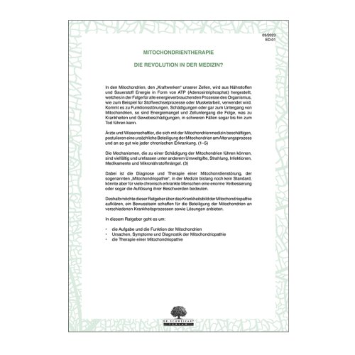 Sunday Natural Products  MitochondrientherapieDie Kraftwerke unserer Zelle aktiv unterstützen