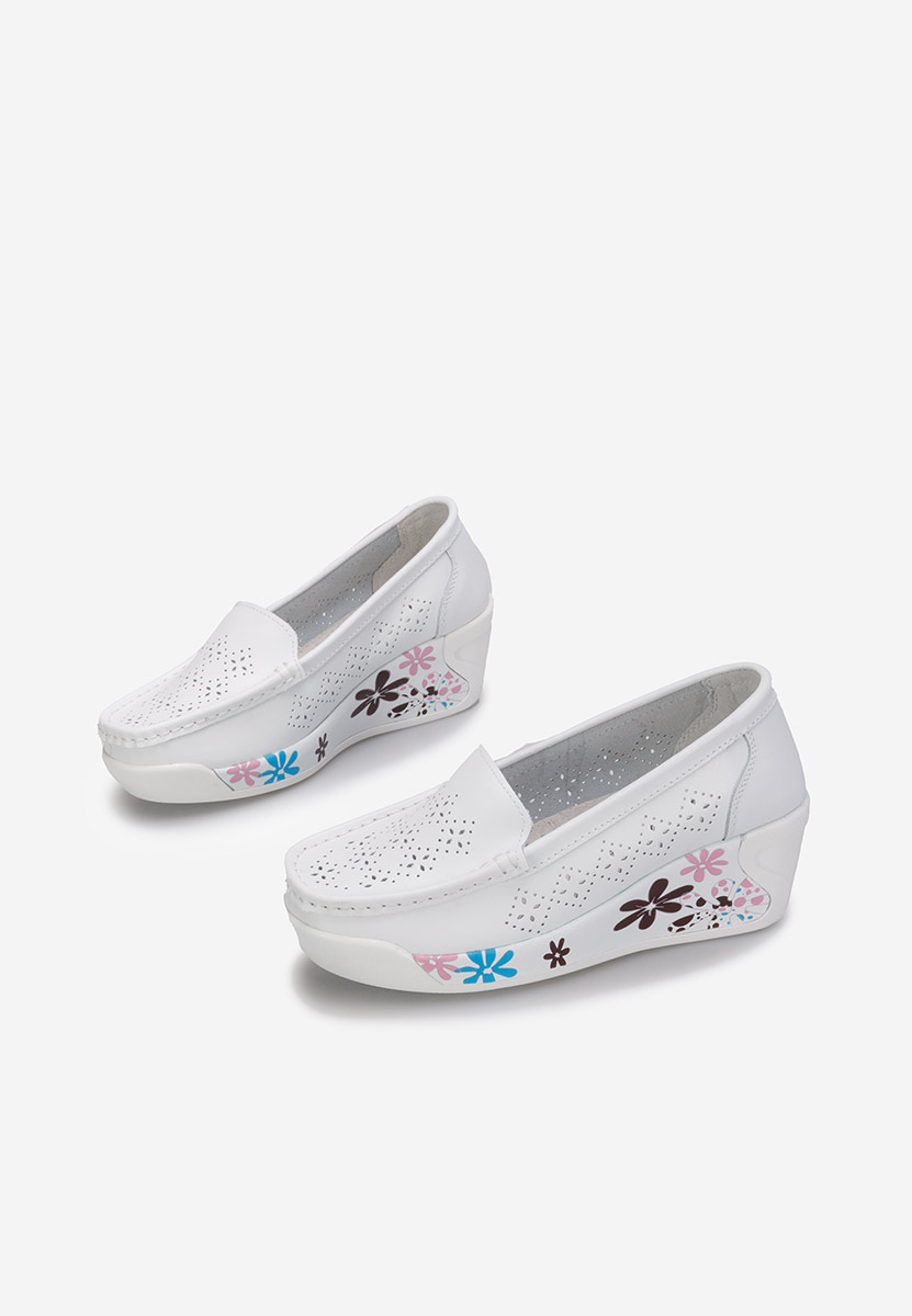 Mocassins en cuir naturel blancs Havana