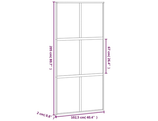 VIDAXL - Porte verre Porte coulissante noir 102,5x205 cm verre trempé aluminium