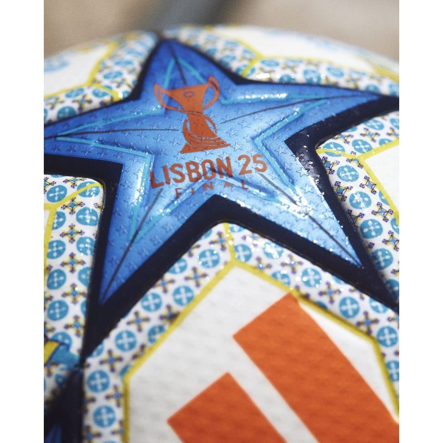 adidas Ballon Femme Champions League Finale 2024/25 Lisbon Pro Ballon de Match - Blanc/Orange/Bleu