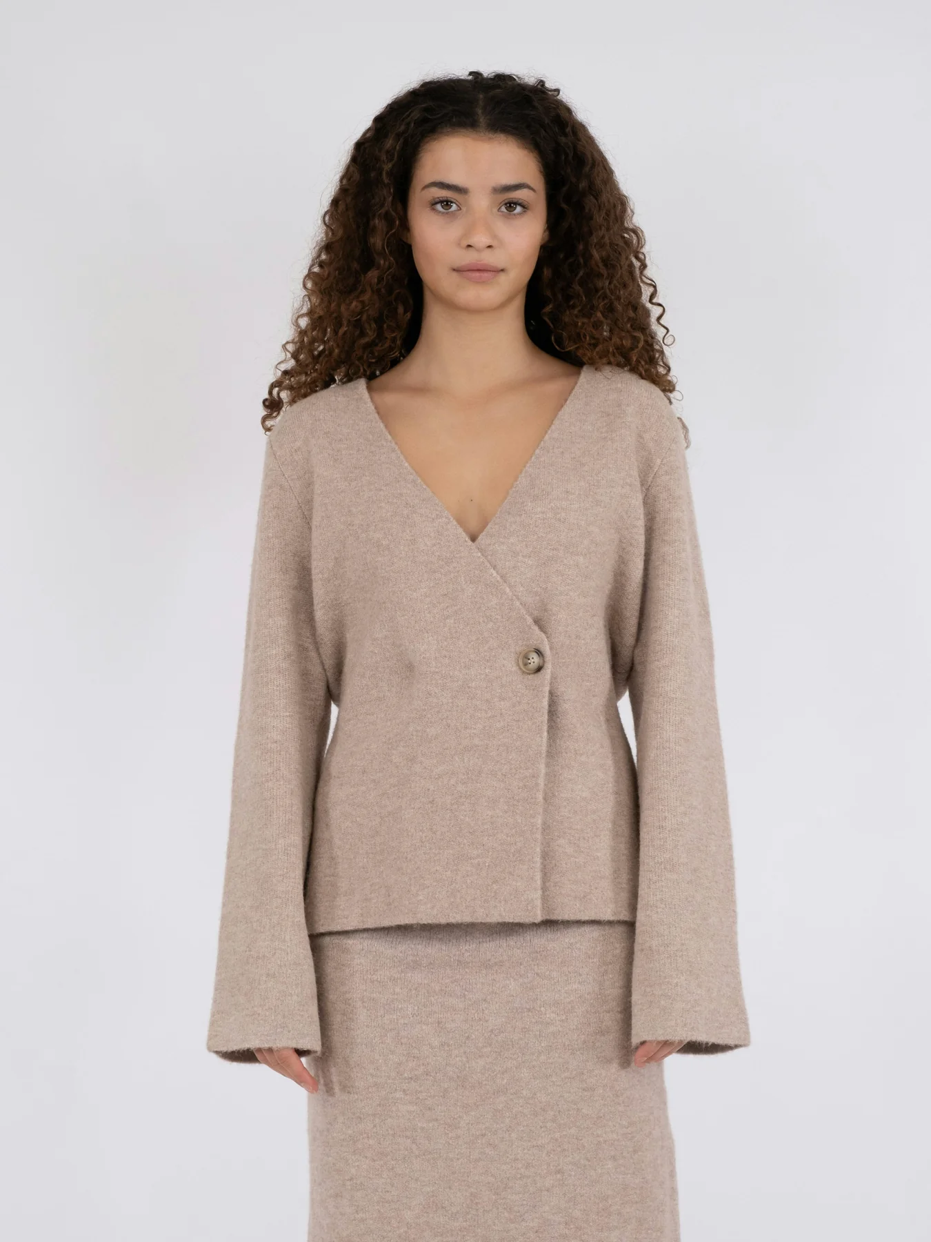 Neo Noir Marie Louise Knit Cardigan sand melange