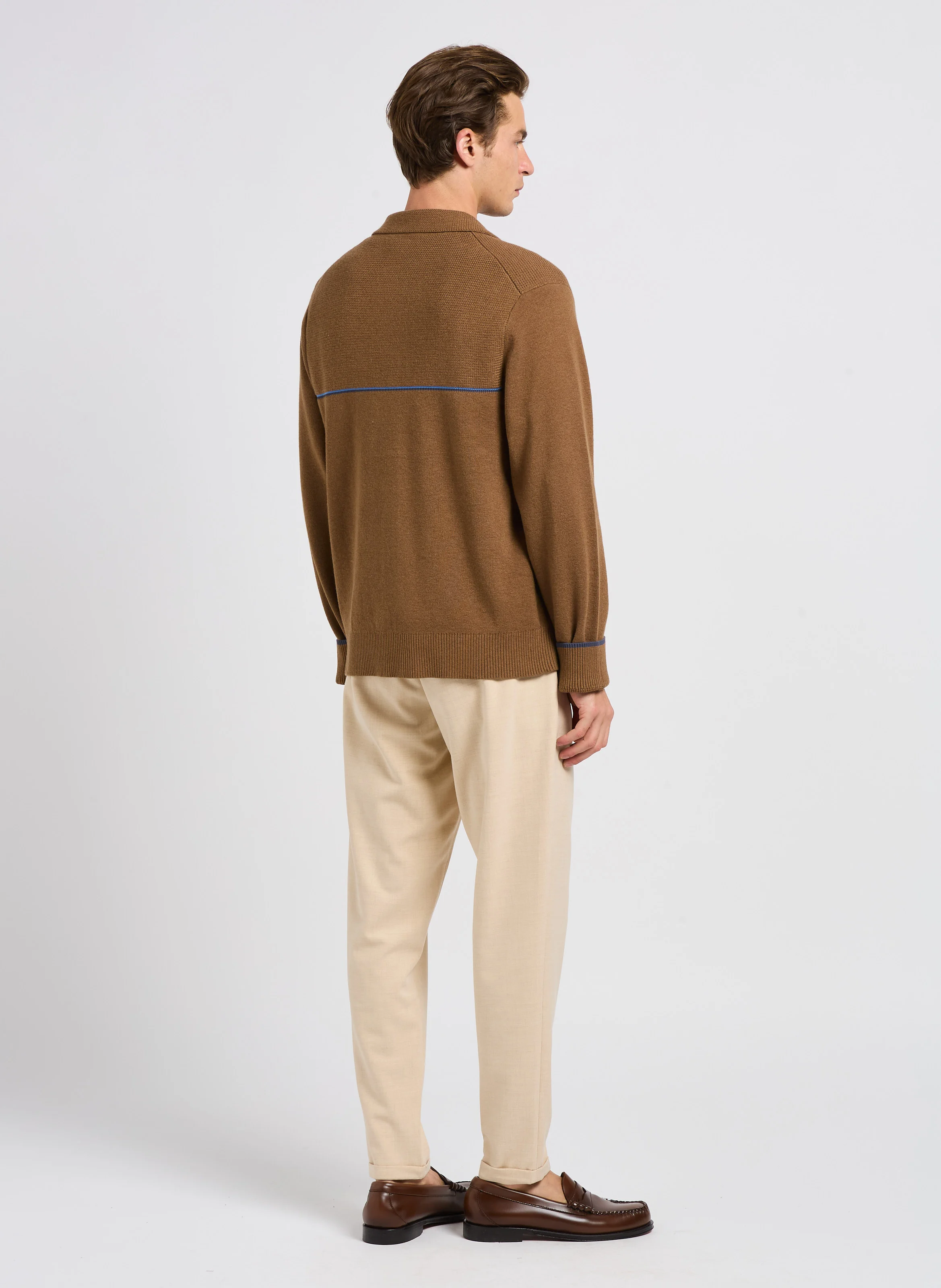 COMO - Pantalon de costume en fibres recyclées mélangées | Marron