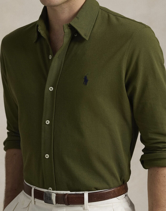 Polo Ralph Lauren FEATHERWEIGHT MESH-LSL-KNT New olive/c7927