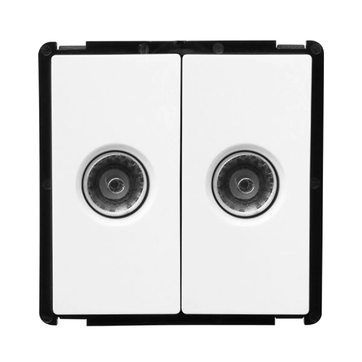 Ledkia Prise Double TV Modern - Blanc