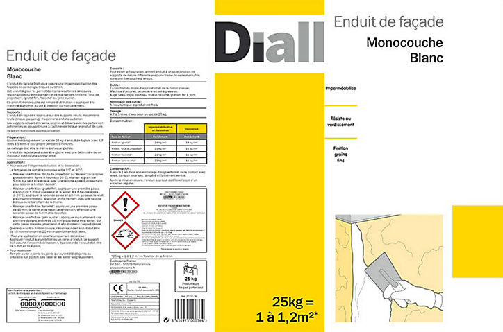 Enduit de façade monocouche blanc 25kg
