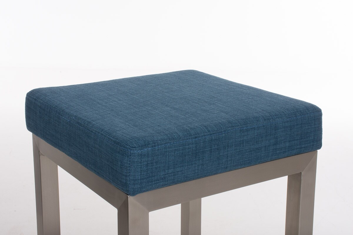 CLP Barhocker Taylor E80 Stoff I Pflegeleichter Quadratischer Hocker Mit Edelstahlgestell Und Fußstütze I Bistrostuhl Mit Polsterung