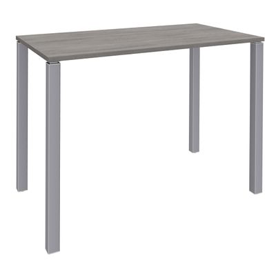 Table Lounge - L140xH105xP60 cm - 4 Pieds alu - plateau imitation chêne gris