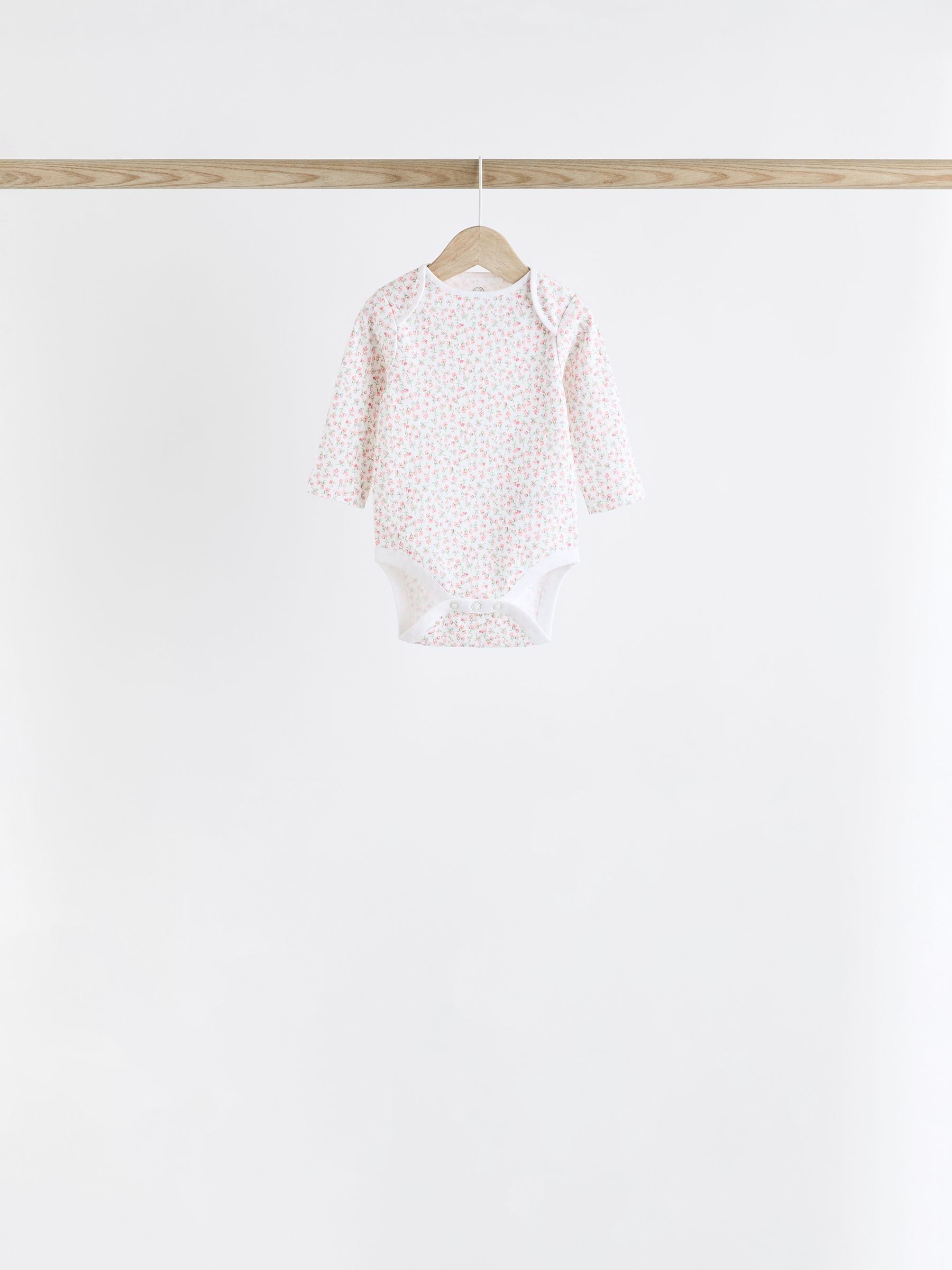 Roze met konijnen - Babyrompertjes met lange mouwen
