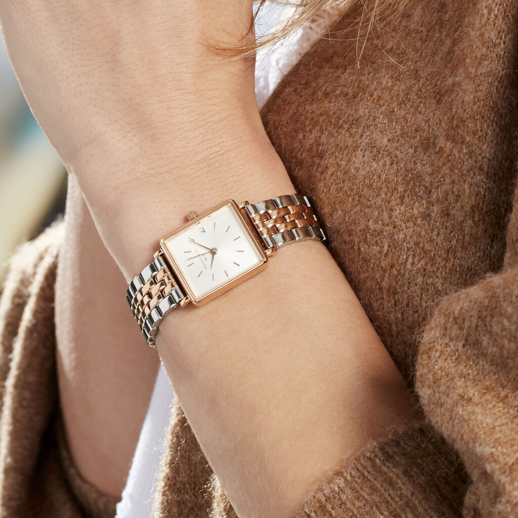 Montre Rosefield The Mini Boxy Blanc